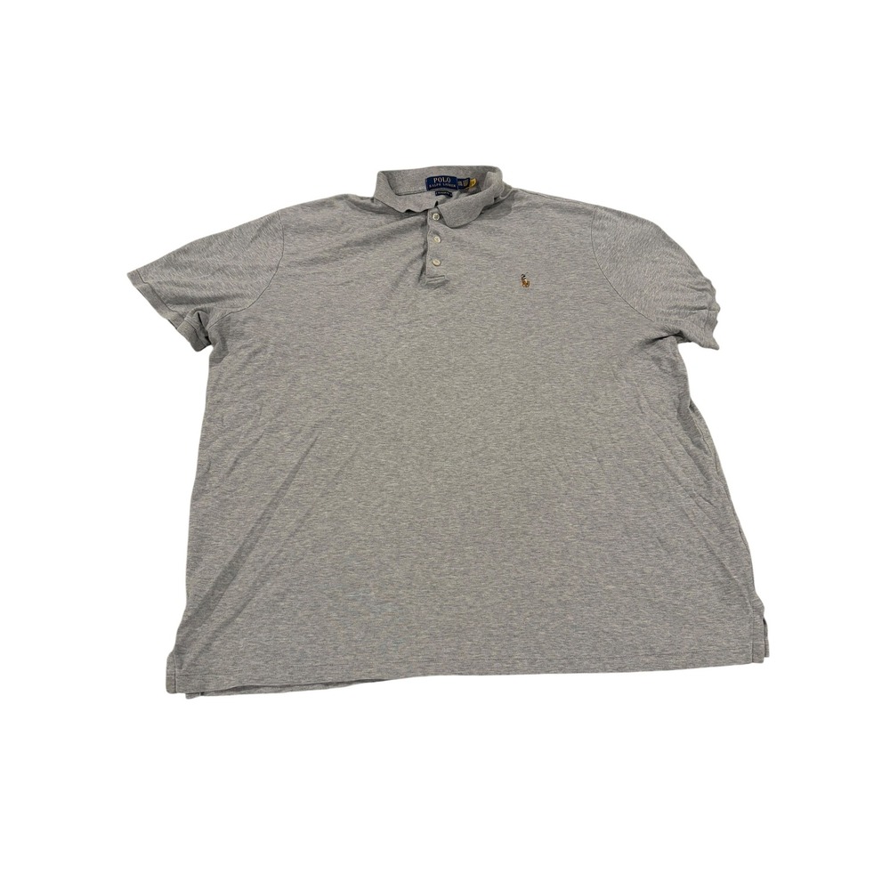 Polo Ralph Lauren Mens XXL Classic Fit Heather Gray‎ Cotton Polo Shirt